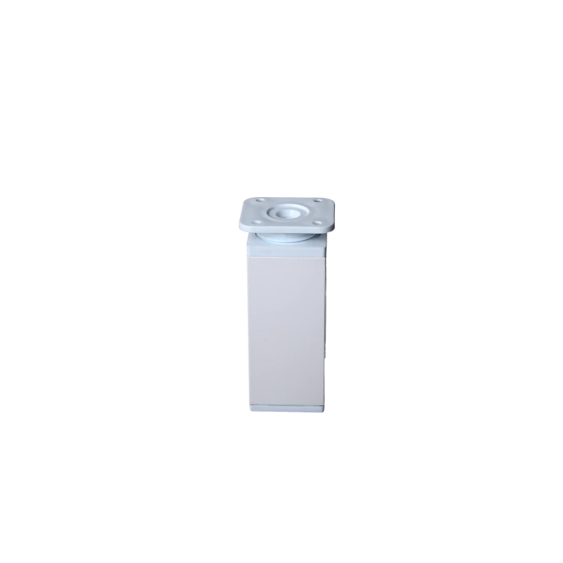 kocka bela 10cm Nogica aluminijumska cetvrtasta FI40mm bela mat - Slika 1