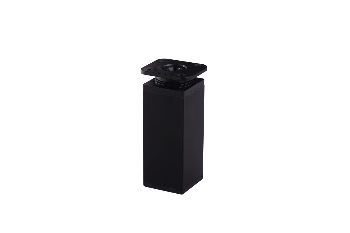 kocka crna 10cm Nogica aluminijumska cetvrtasta FI40mm crna - Slika 1